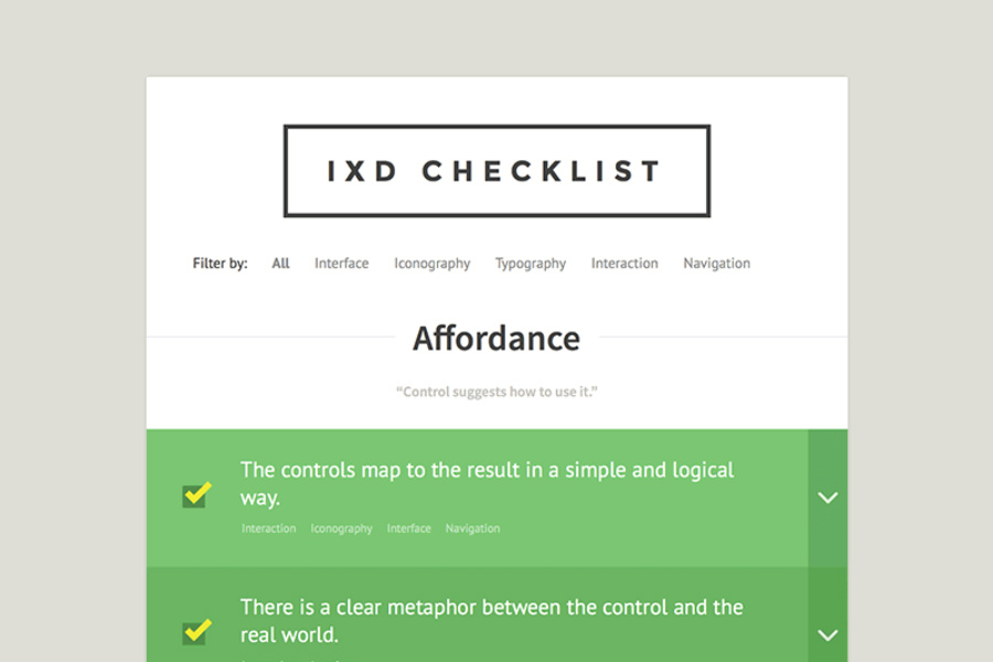 IXD Checklist